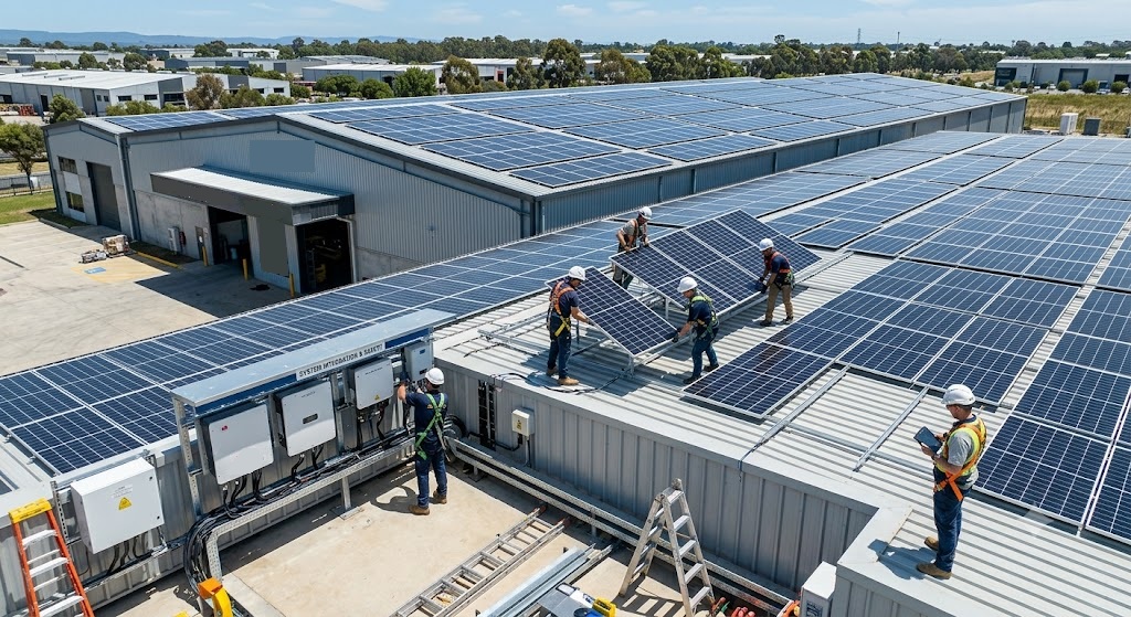 Commercial solar power installation